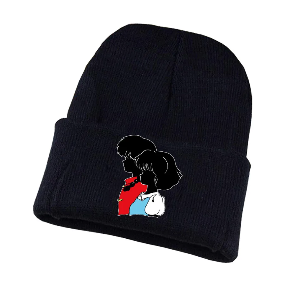 02 Anime Ranma Knitted hat Cosplay hat Unisex Print Adult Casual Cotton hat teenagers winter Knitted Cap - Цвет: 02