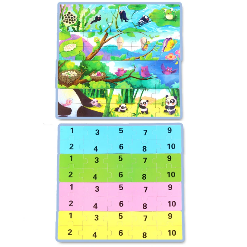 Cartoon Animal 3D Puzzle Jigsaw For Children Baby Puzzles Educational Toy Kids Toy Wood Puzzle Cognitive Toy Children Gift