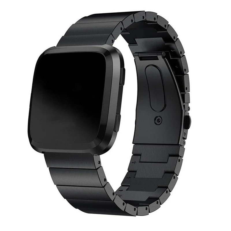 Полный-для Fitbit Versa браслет на запястье умные аксессуары из нержавеющей стали сменный ремешок для часов - Цвет: Black