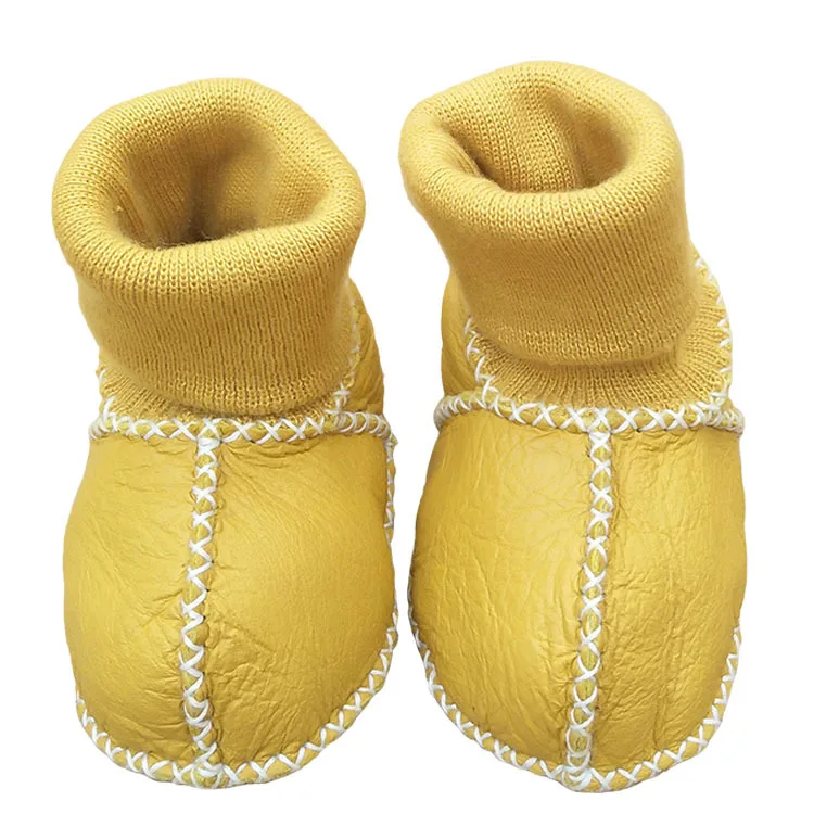 Зимние сапоги для новорожденных; обувь из овечьей кожи и овечьего меха; зимняя обувь для мальчиков и девочек
