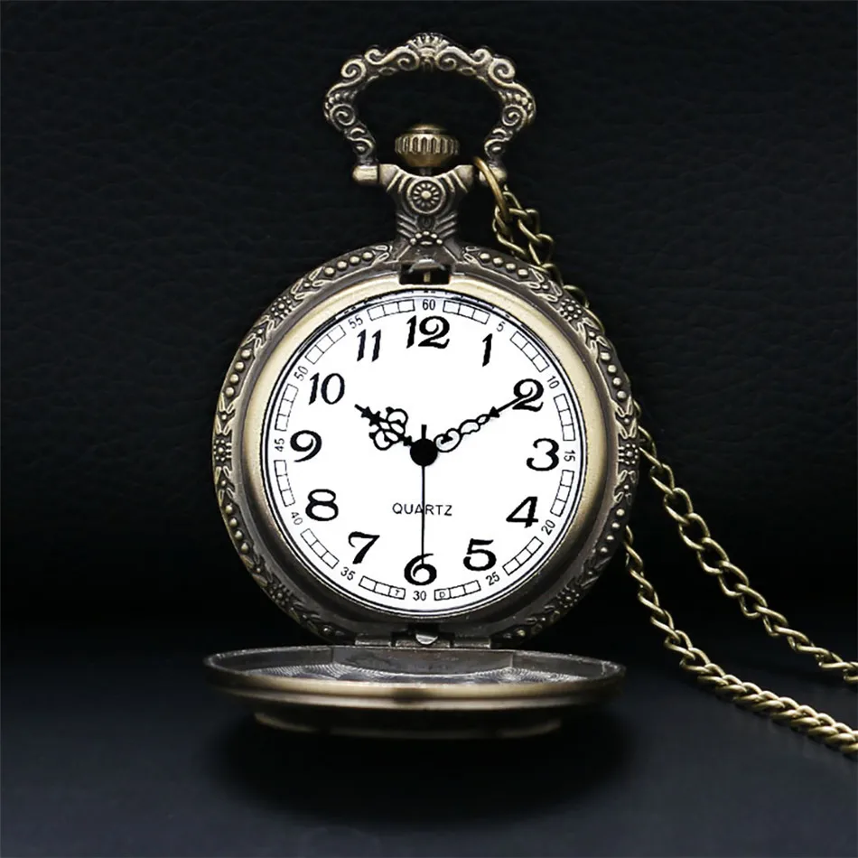 Exquisite Owl Full Hunter Quartz Pocket Watch Retro Bronze Necklace Watch Pendant Clock Gifts for Men Women reloj de bolsillo