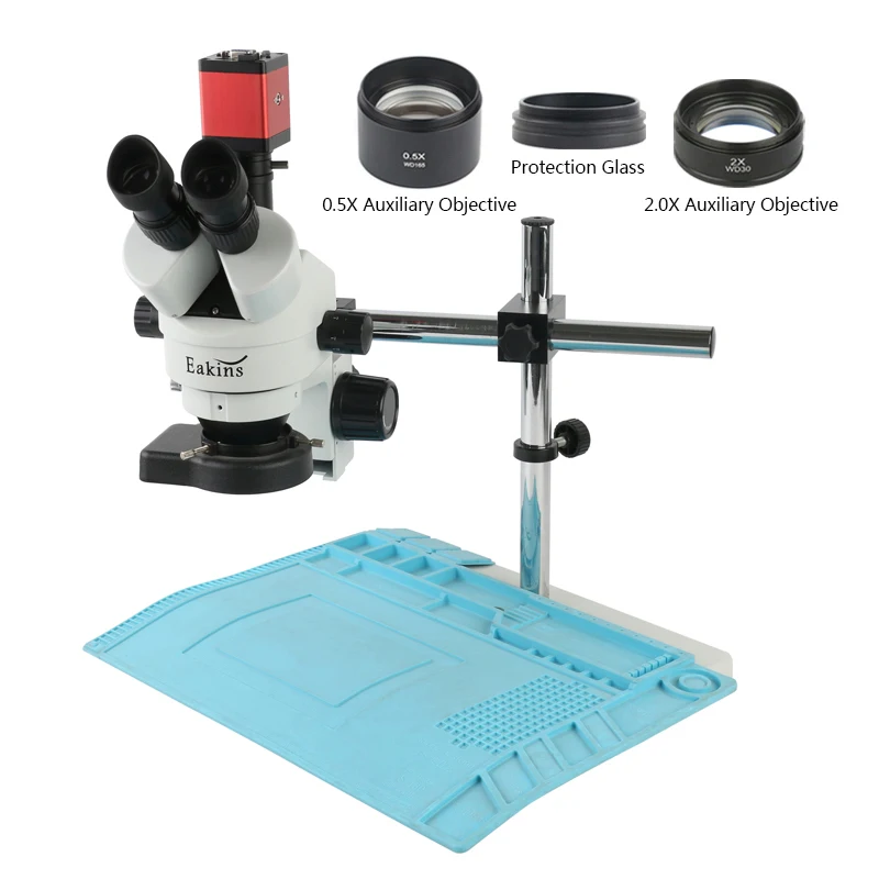 3.5 90X Trinocular Stereo Microscope+14MP 1080P HDMI VGA Microscope Camera+0.5X 2.0X Objective