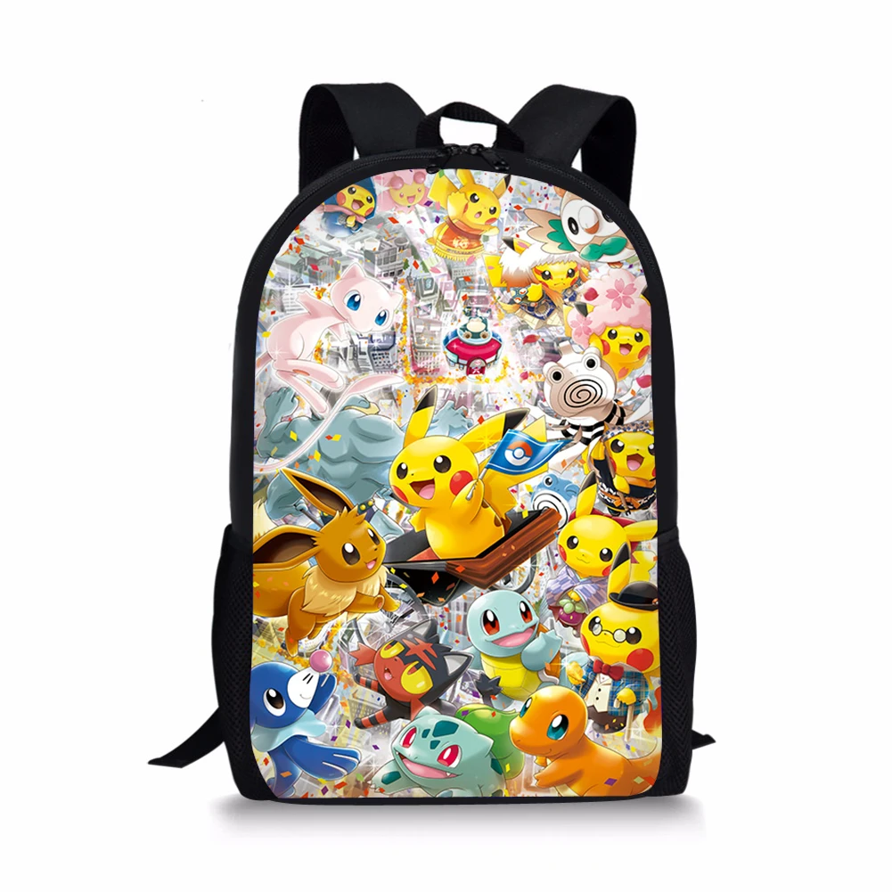 HaoYun Children's Backpack Pokemon Print Pattern Students School Bags Cartoon Animal Print Teenagers Book-Bag Mochila Travel Bag