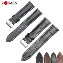 Ремешки для наручных часов Черный Коричневый Кожаный Ремешок Группа Подлинная Мягкий Пряжка Наручные Замена Подходит Мужские часы женские часы ремешок для часов Relojes Hombre 18mm 20mm 22mm 24mm 26mm