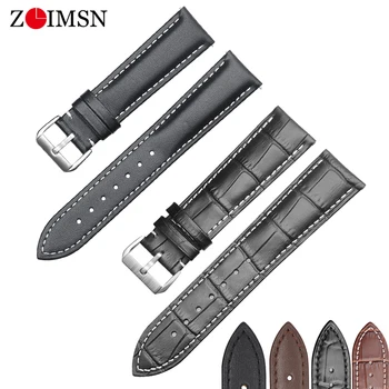 

ZLIMSN New watch bracelet belt black watchbands genuine leather strap watch band 18mm 20mm 22mm 24mm watch accessories wristband