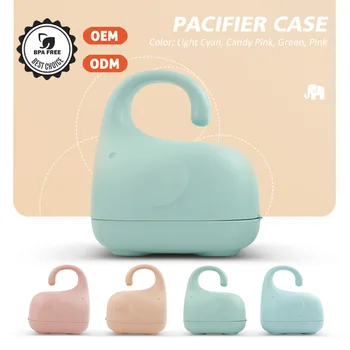 

Dustproof Snack Cute Baby Shower Gift Soother Nipple Holder Storage Box Pacifier Case Portable Travel Elephant Shape Easy Clean