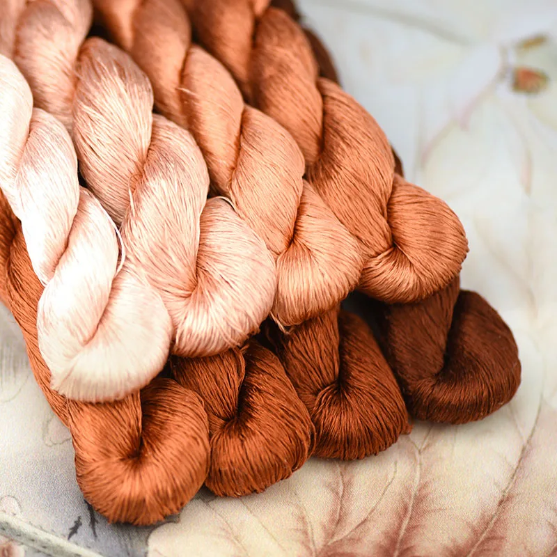 1pcs/400m silk embroidery thread / 100% /hand embroider cross stitch/ reddish brown/8 gradient colors | Дом и сад