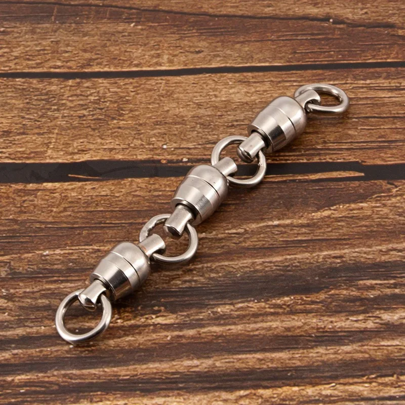 

1Pc High Speed Strength Fishing Triple Rolling Swivel Barrel Connector Fishing Tackle Accessories Size 6#