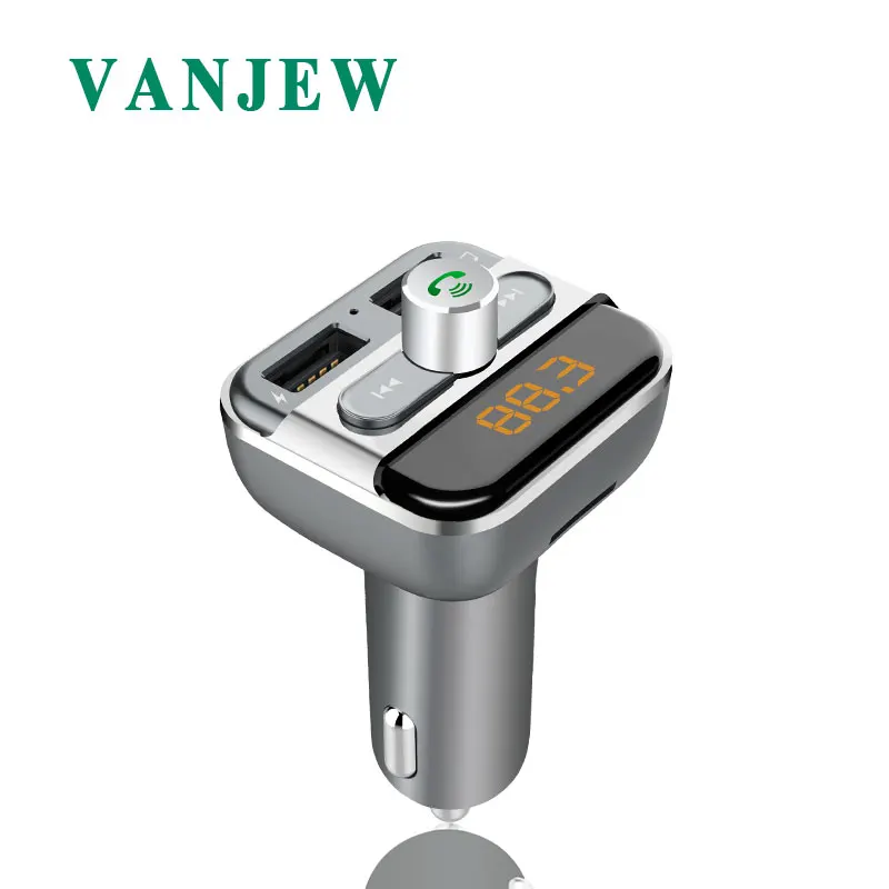 VANJEW BT20 Bluetooth fm-передатчик радио адаптер модулятор Автомобильный комплект 2 usb порта зарядное устройство аудио MP3 плеер передатчик громкой связи