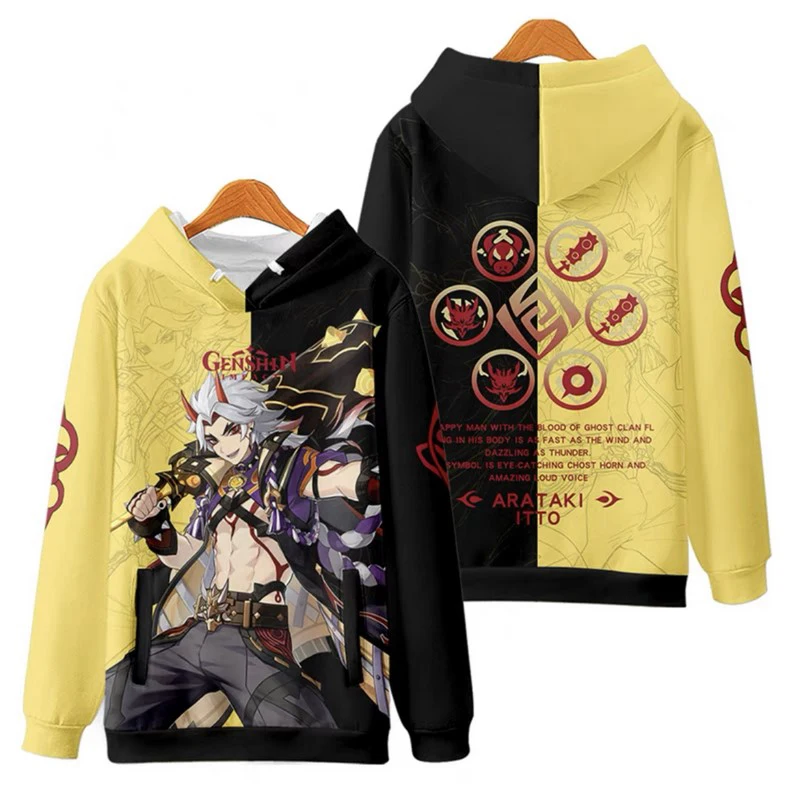 

Genshin Impact Hoodies Anime Game Arataki Itto 3D Print Streetwear Men Women Oversized Sweatshirts Hoodie Kids Pullover Clothing