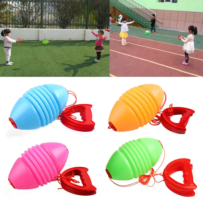 Blue GLOGLOW Kids Shuttle Pulling Ball Speed Ball Outdoor Sports Game Plastic Educational Creative Funny Beach Sport Toy