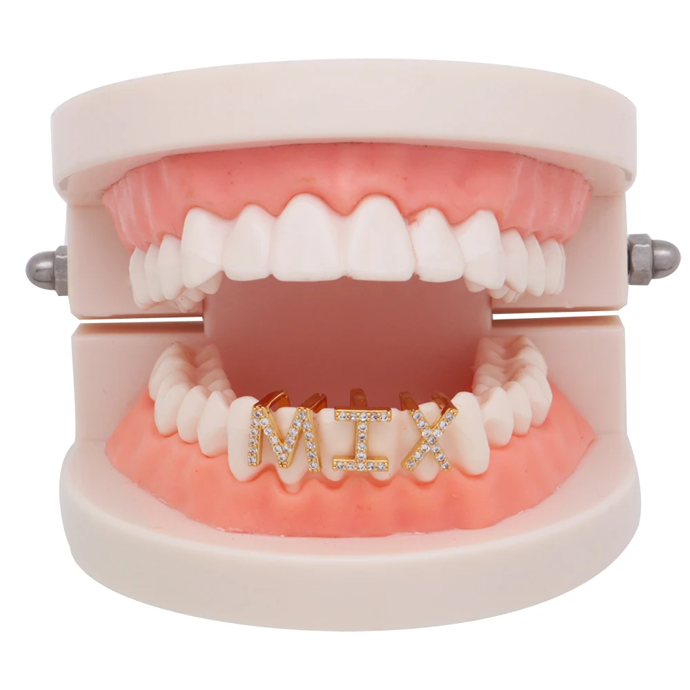 Хип-хоп золото зубы грили верхней и нижней грили зубные Iced Out зуб Grillz Хэллоуин Зубы вампира Фан Caps ювелирных подарки