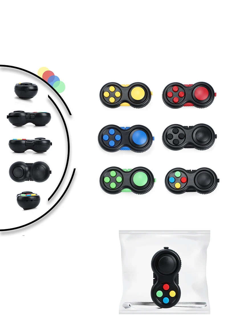 New Premium Quality Fidget Controller Pad Game Focus Toy Smooth ABS Plastic Stress Relief Squeeze Fun Hand Hot Interactive Gift 5