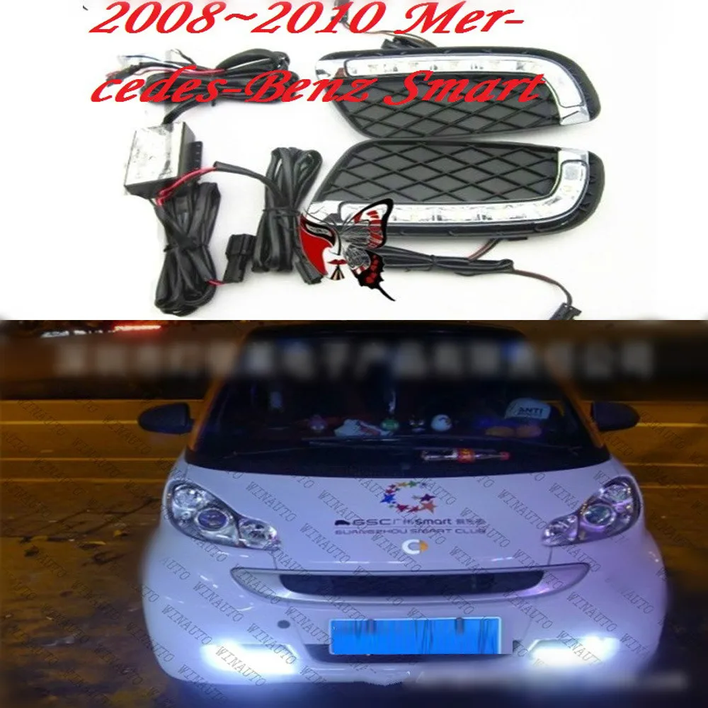 

Car Flashing 2Pcs DRL For Mercedes Benz Smart fortwo 2008 2009 2010 2011 Daytime Running Lights Fog head Lamp cover car styling
