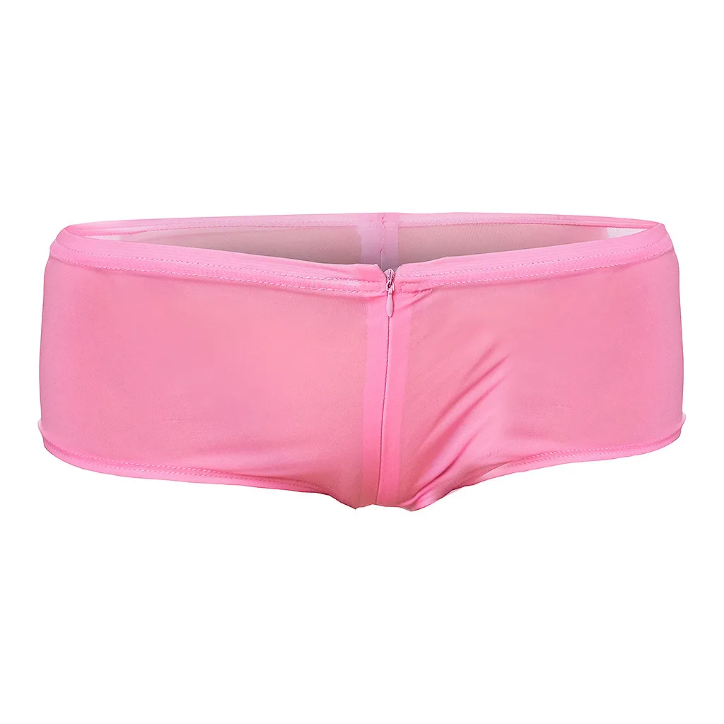 Pink Women Sexy Lingerie Zipper Briefs Underwear Panties Thongs Knick 8 Colors Casual Porno Ladies Panties Sexy Women Underpants - Цвет: Pink