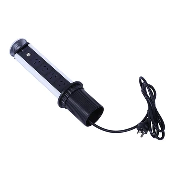 

High quality wire AU 4 jack double USB retractable desktop lift socket office kitchen power adaptor socket