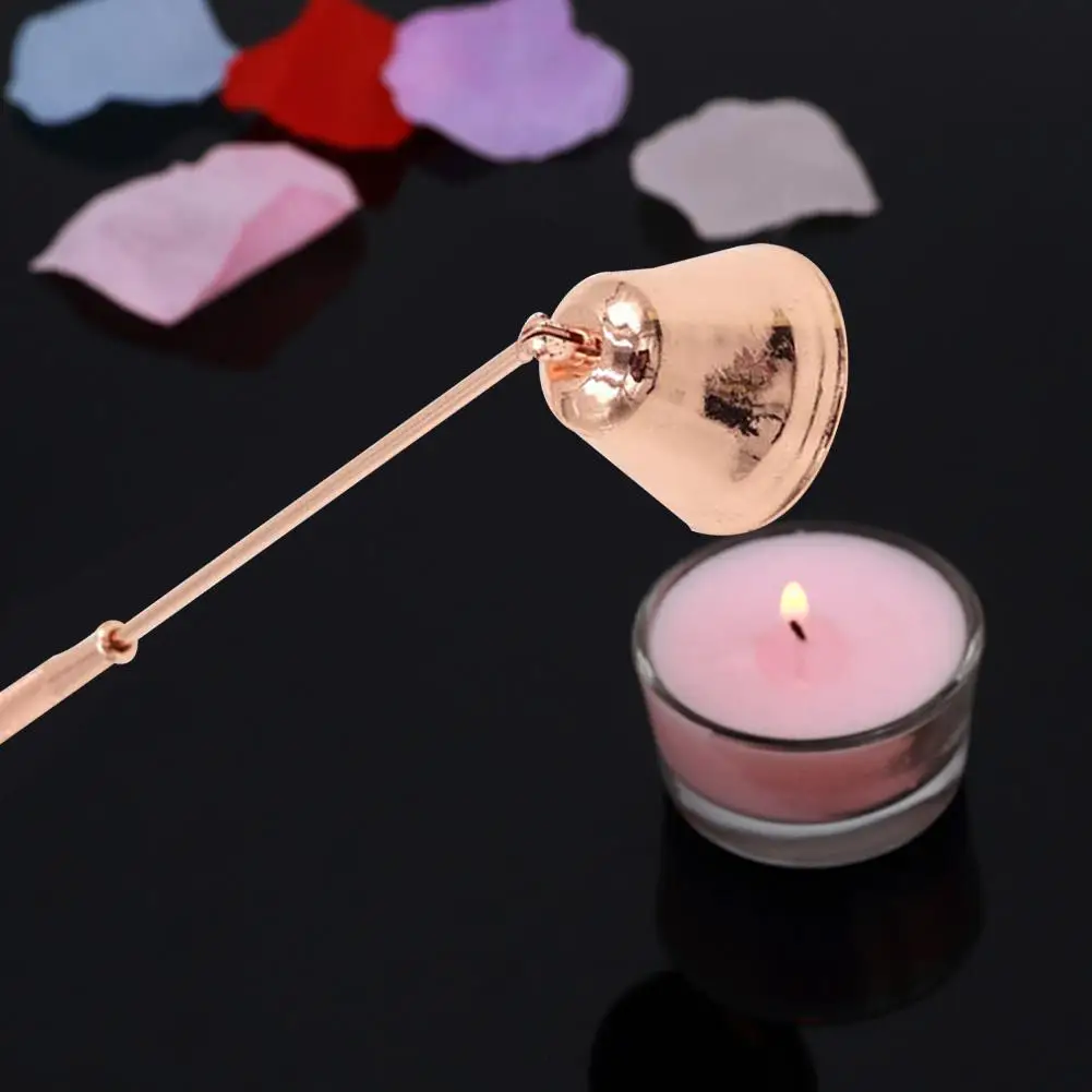 

Stainless Steel Rose golden Bell Aroma Candle Cover Oil Lamp Fire Elegant bell shape delicate beautiful homes Extinguish Tool