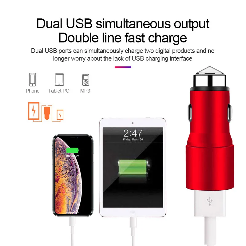 Denicer мини USB Автомобильное зарядное устройство для мобильного телефона планшета 2A/1A быстрое зарядное устройство автомобильное зарядное устройство двойной USB автомобильный адаптер зарядного устройства для телефона в автомобиле