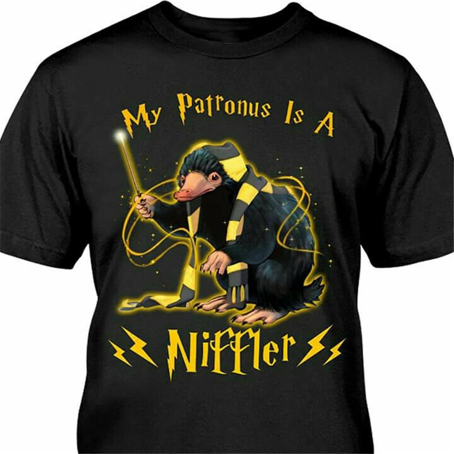 Neu My Patronus Is A Niffler черная футболка мужская S-3Xl подростковый поп-Топ Футболка |