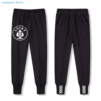 

Men's 2020 Fashion sweatpants Lucky NUMBER 13 Cards Print spring Summer High Quality sports long pants trousers Plus Size