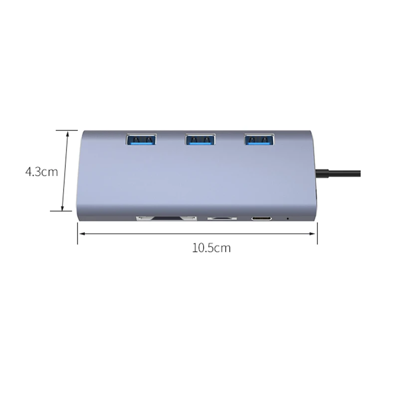 Концентратор USB Type C USB-C к HDMI 4K Gigabit Ethernet RJ45 USB 3,0 SD TF кардридер PD сплиттер адаптер для MacBook Air Pro