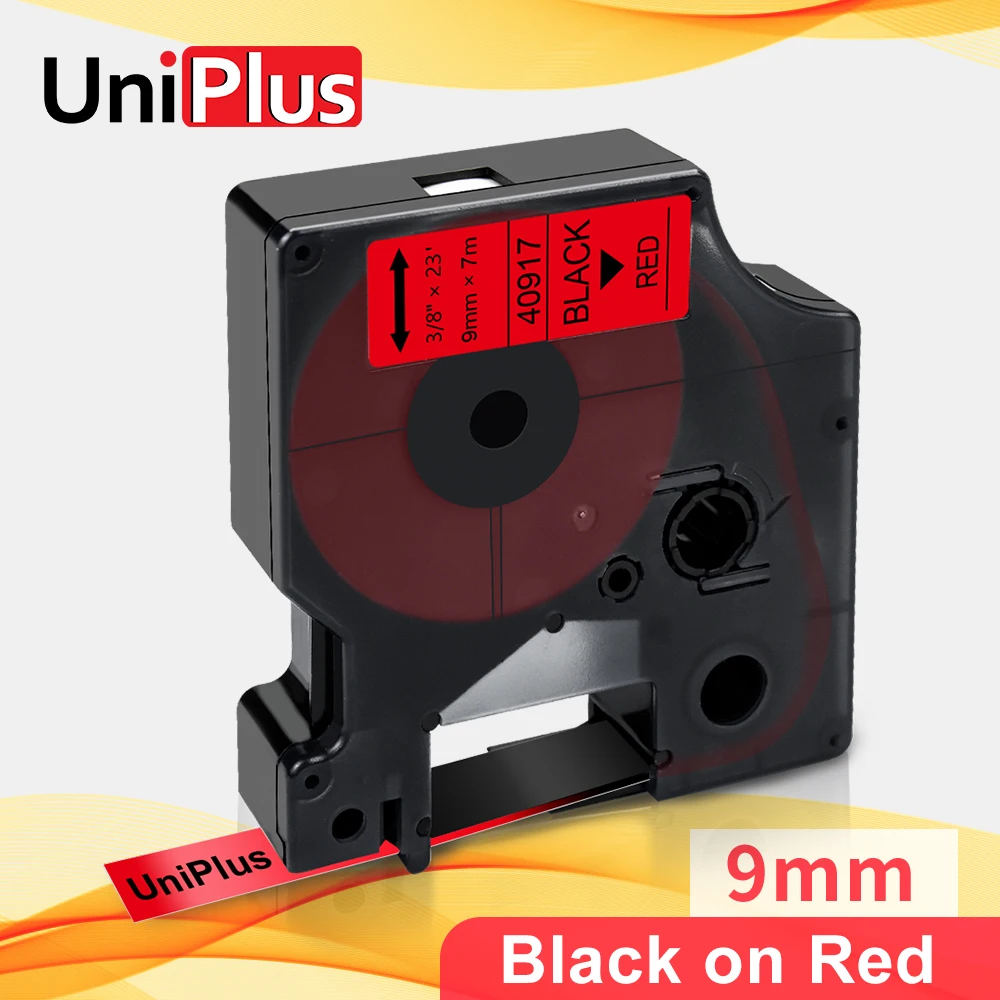 Наклейки UniPlus ярлыки для Dymo D1 40917 LabelManager PnP 280 300 420P 9 мм * 7 м красная лента принтера |