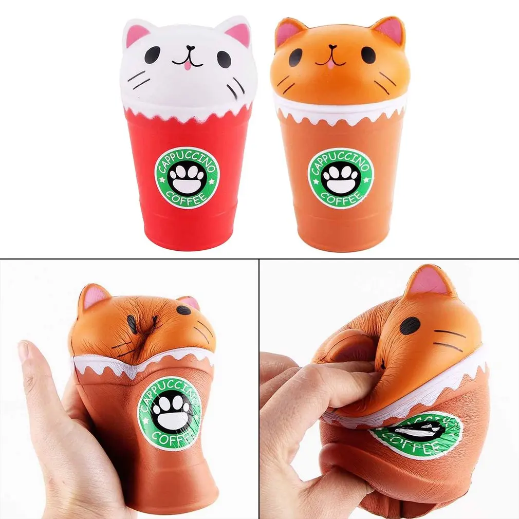 Мягкая игрушка Kawaii кофейная чашка кошачья голова ароматизированные игрушки практичное медленное нарастающее при сжатии Игрушки Анти-стрс лучший подарок снятие стресса игрушки