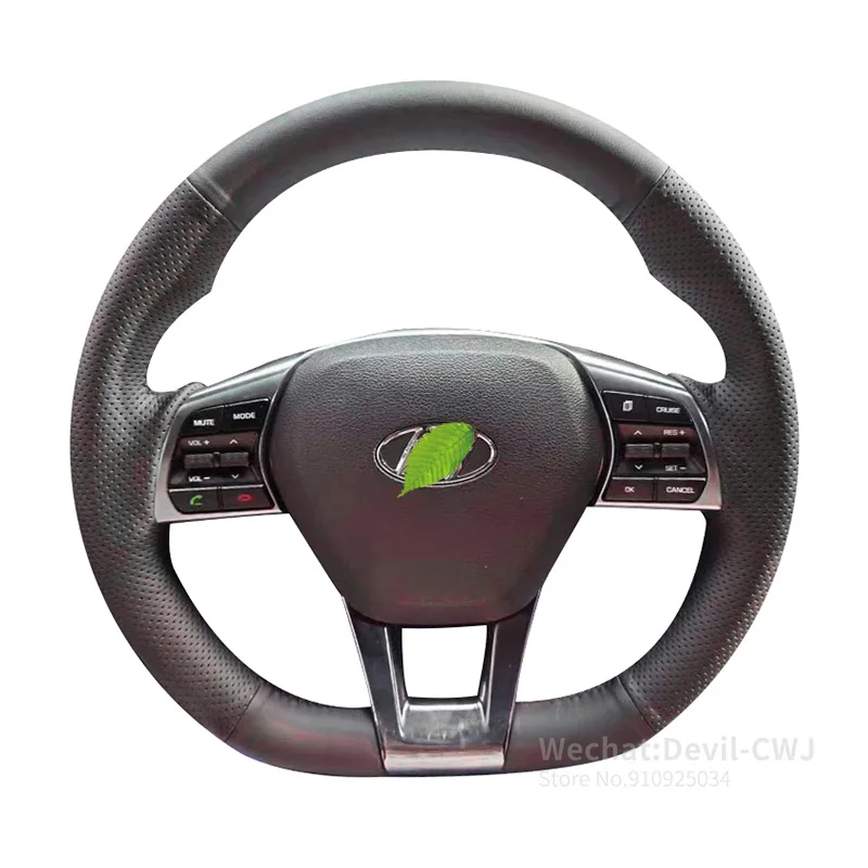 

Кожаный чехол на руль для современного 9-го и 8-го поколения Sonata, прошитый вручную чехол из высококачественной замши для салона автомобиля