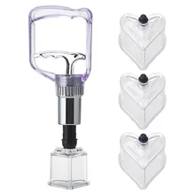 

SHARE HO 4pcs Heart Shape ABS Vacuum Cans Banks Gun Cupping Anti-cellulite Massage Jars Suction Chinese Health Care Therapy