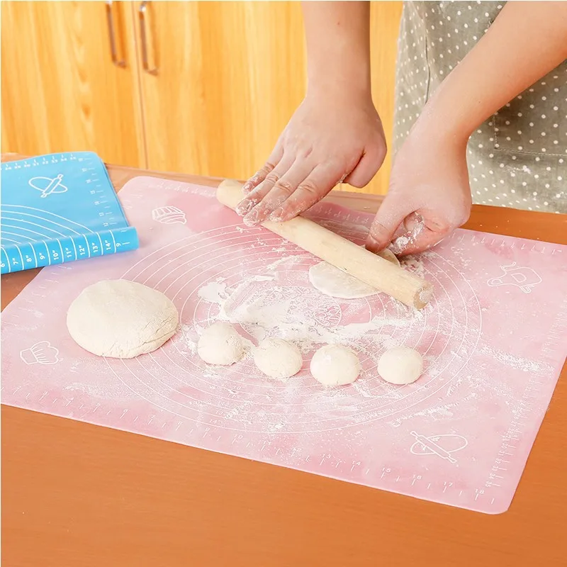 

Large Size Silicone Baking Tools Soft Rolling Pastry Boards Kneading Dough Mat With Calibration High Temperature Resistant