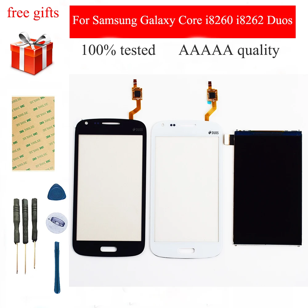

For Samsung Galaxy Core i8260 i8262 Duos GT 8262 8260 Touch Screen Digitizer Sensor Glass + LCD Display Monitor Replacement