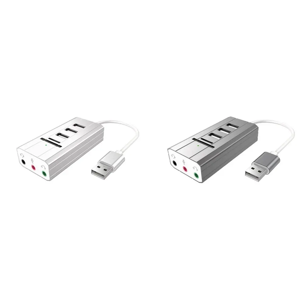 3 usb порта Многофункциональный usb-концентратор+ USB внешняя звуковая карта+ USB кардридер для ноутбуков