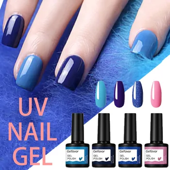 

Gelfavor 4Pcs Set Gel Nail Polish Sequins Hybrid Base Top Coat For Nails UV Nail Art Glitter Gel Manicure Gel Nails Polish Kit