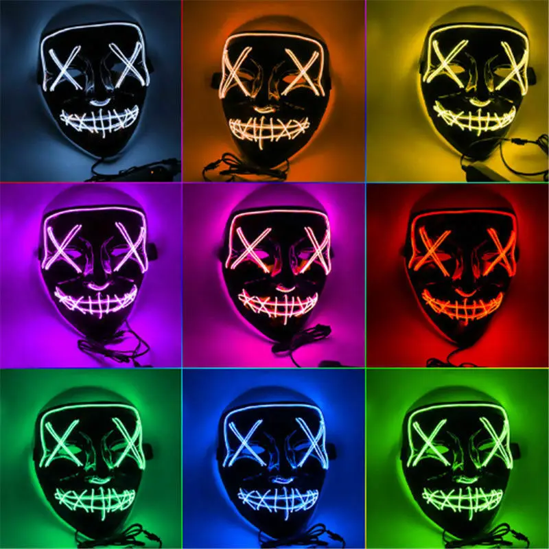 

Halloween Mask Handmade DIY Customizable LED Shining Mask Fluorescent Party Masks Props