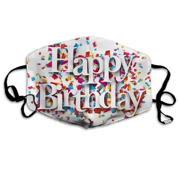 

Mouth Mask For Daily Dress Up, Happy Birthday Anti-dust Mouth-Muffle, Washable Reusable Holiday Half Face Masks For Mens And