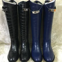 Зимние сапоги; женские рыцарские сапоги; Botas Mujer; Роскошная обувь; женские сапоги до колена из крокодиловой кожи; Bota Feminina; Botines Mujer; ; Zapatos De Mujer