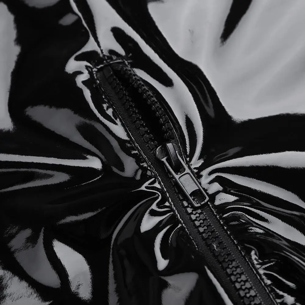 FEESHOW Женские сексуальные шорты из лакированной кожи облегающие открытые на