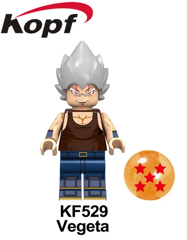 KF529 Without Box Одиночная строительные блоки Dragon Ball серия кирпич Broli Son Goku Torankusu Gogeta фигурки для детской коллекции игрушки KF6098 - Цвет: KF529 Without Box