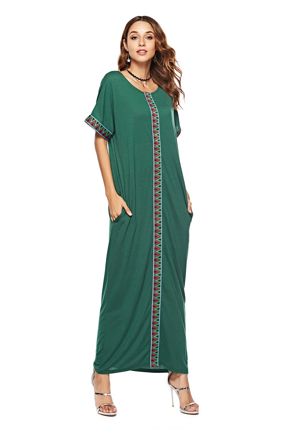 Летнее макси-платье для женщин, винтажное лоскутное дизайнерское богемное платье, модное офисное женское платье eid ramadan abaya VKDR1871