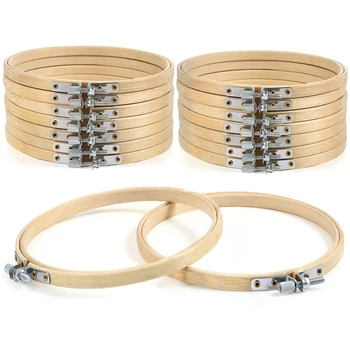 

16 Pieces 6 Inch Embroidery Hoops Circle Cross Stitch Hoop Ring for Art Craft Handy Sewing and Dream Catcher