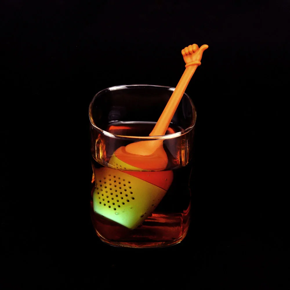 

Funny Hand Gestures Tea Infuser Black Tea Strainer FDA Grade Silicone Loose Leaf Herbal Spice Holder Tea Brewing Tools Drop 4