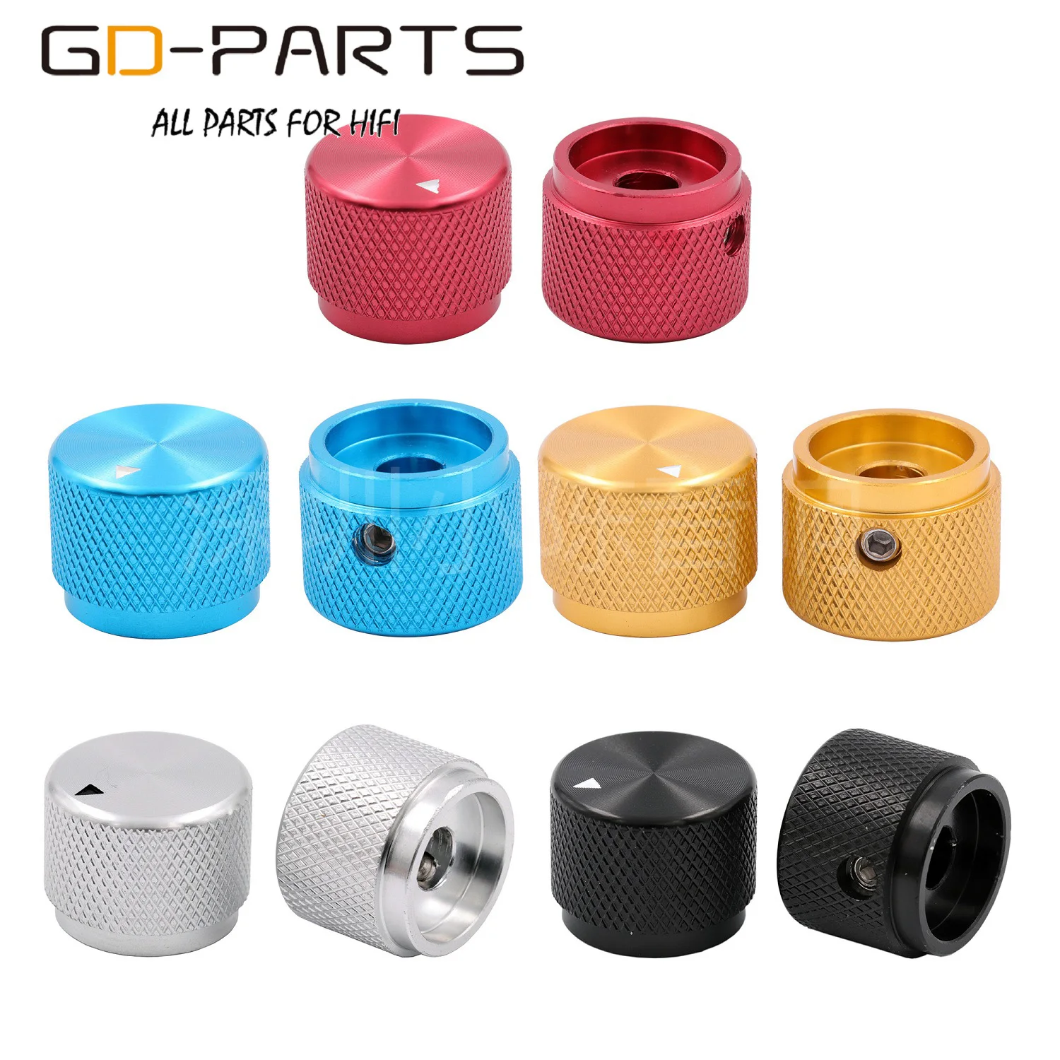 1PCS Solid aluminum alloy knob speaker audio tube amplifier power amplifier volume potentiometer knob diameter 20mm high 15.5 2