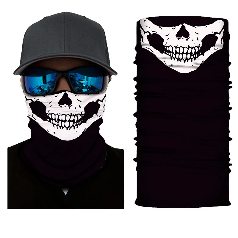 Мужской шарф с черепом, полиэфирная бандана, маски для лица, головные уборы для улицы, кемпинга, туризма, рыбалки, катания на лыжах, бега, велоспорта, головной платок