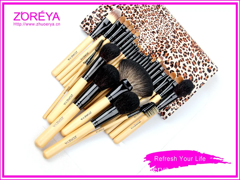 

Zoreya zhuo er ya Makeup Brush Set Top Grade Animal Fur 28 Leoprad Print Leather Makeup Brush Set