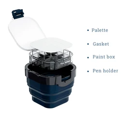 Xiupu – boîte de peinture en seau pliable, Palette multifonctionnelle, porte stylo d'humidification pour aquarelle, outil de peinture Portable 