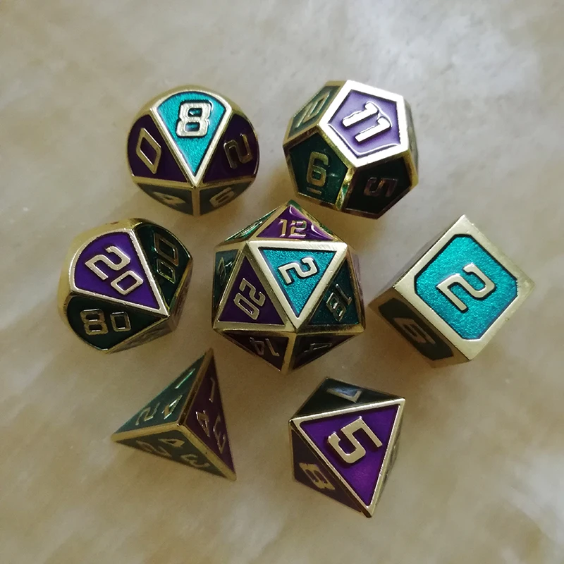 Игральные кости dnd металлический rpg набор многогранные игра d20 10 6 8 12 настольные