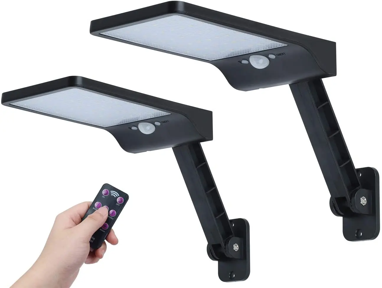 

Solar Lights Outdoor 48 LED Motion Sensor Remote Control Color Adjustable Security Lights for Yard Garage Garden Patio Deck