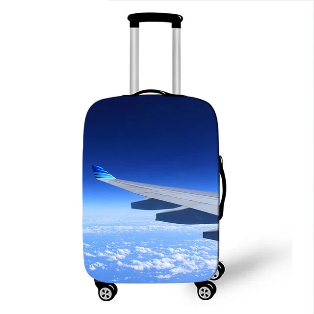 18-32 Inch Aircraft Travel Suitcase Cover Printed plane Elastic Luggage Protective Cover Anti-dust Trolley Case Travel Accessory - Цвет: as pictures