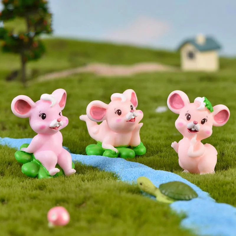 Lucky Fortune мультфильм Розовая мышь Фея Сад миниатюрные Kawaii микро Пейзаж украшения