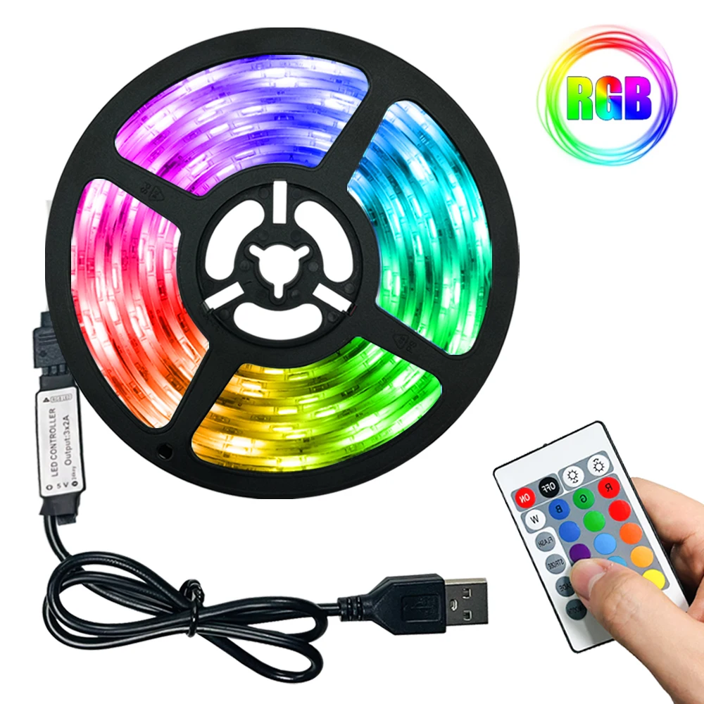 Светодиодная лента RGB 2835 USB 5V инфракрасный пульт дистанционного управления